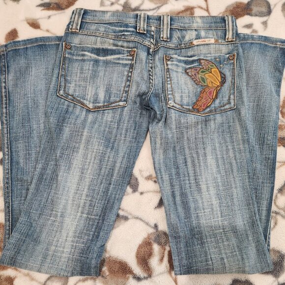 Vintage Frankie B Jeans with Butterfly Embroidered Pockets in Size 0 - Picture 4 of 8